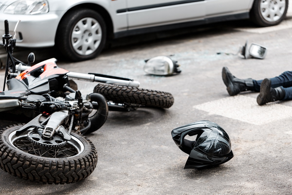 Motorcycle after an accident